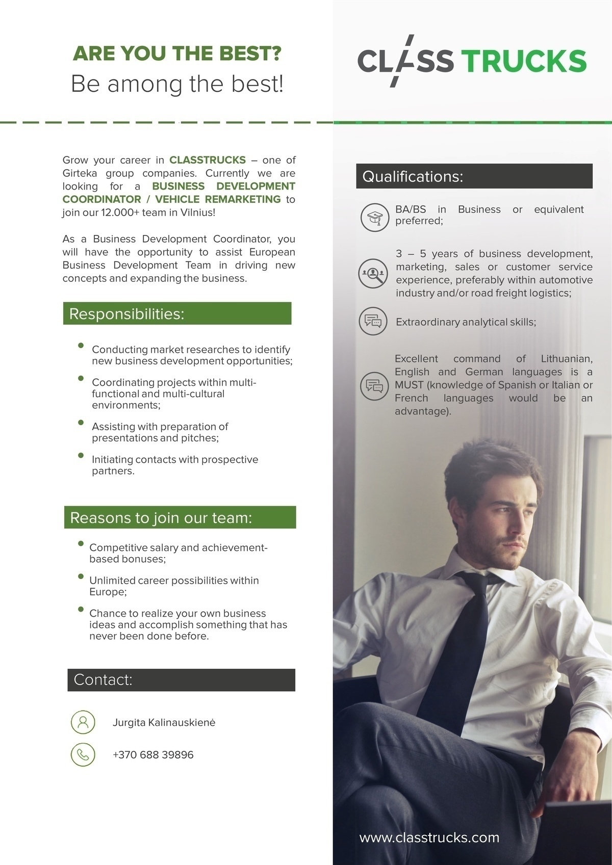 Girteka logistics, UAB BUSINESS DEVELOPMENT COORDINATOR