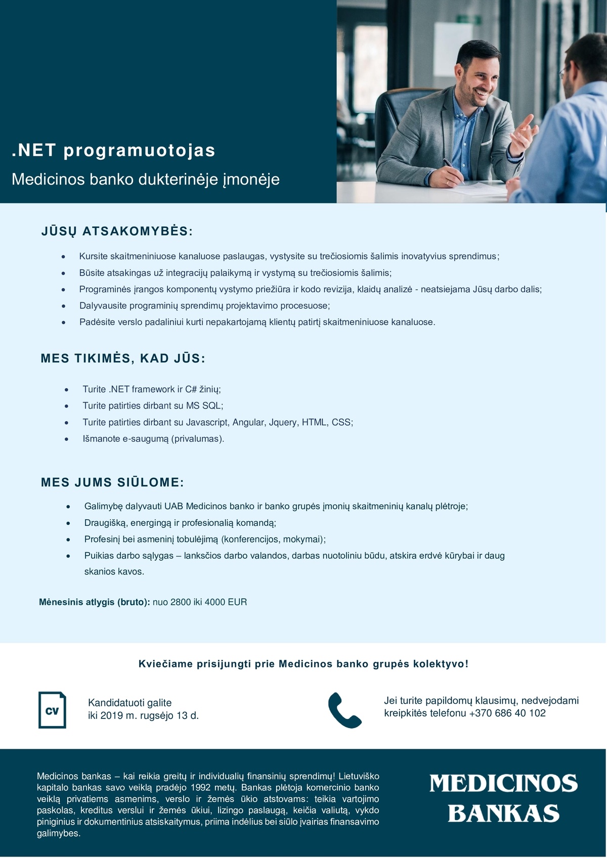 .NET programuotojas, Vilnius