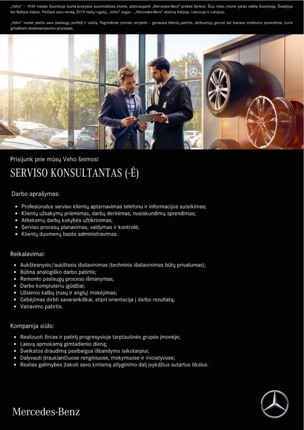 Veho Lietuva, UAB Krovininių automobilių serviso konsultantas (-ė)